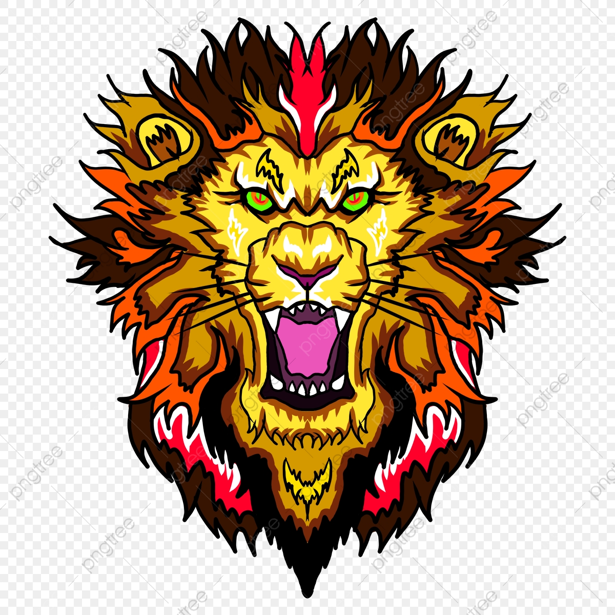 pngtree-frontal-lion-head-with-fire-pattern-mane-clip-art-png-image_5978830